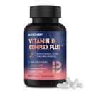 17-in-1 Vitamin B Complex Plus - Vitamin B1, B2, B3, B4, B5, B6, B7 (Biotin), B8 (Inositol), B9, B12, C, D3, K2, Energie, Imunitní, Kůže, Nerve Podpora pro muže a ženy - 120 Kapsle