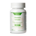 Komplex vitaminu B, s vitaminy B1, B2, B3, B5, B6, B12, kyselina listová, cholin, zinek, vápník, inositol, pro zdraví mozku a srdce, imunitní zdraví, a Cellular Energy Support, 60 Tablety