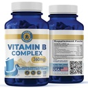Vykee Nutrition B Complex Supplementary - High- Potency B Vitamíny s 750mg DFE folátu, 440mcg B12 / Biotin current124; Vegan Non- GMO current 124; Podporuje buněčnou výrobu energie a tvorbu červených krvinek 124; 120 Kapsle
