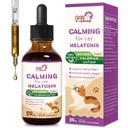 Cat melatonin přírodní uklidňující kapky, podpora padající spánek a zdravý spánek, bylinné extrakt Relaxační dodatek s L- theanine, Valerian, Catnip, Vášeň a heřmánek. 2 oz