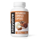 Stay ALIVE Houba Complex 1000mg, 6-in-1 Houbový dodatek w / Lions Mane, Reishi, Chaga, Cordyceps, Maitake a Turecko Tail Extract Powder, 120 Vegan pilulky, Non- GMO & gluten zdarma Bylinné kapsle