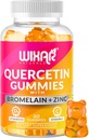 Quercetin Gummies - Quercetin 500 mg s bromelainem, zinem, vitaminem C & D3 - Quercetin Gummy doplňky pro imunitní podporu a alergie - Inhibition Booster Vitamíny Dodatek - 60 Žvýkací