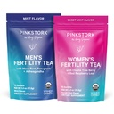 Pink Stork Fertility Tea Bundle for Couples: Women’s Sweet Mint + Men’s Organic Reproductive Support Tea with Vitamin C, Zinc, and Herbal Blend for Conception and Wellness, 30 Servings Each