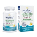 Nordic Naturals Ultimate Omega Plant Based Vitamin D3 + K2- 60 Vegetariánské měkké gely - 1210 mg Omega- 3s Plus 2000 IU D3 a 90 mcg K2 - Promotes Brain Health - Non GMO - 30 Servings