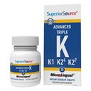 Superior Source Advanced Triple K - Doplněk pro podporu zdraví a síly kostí - Formule pro podporu imunity s vitamíny K1 a K2 - Vitamin AIDS Absorpce vápníku - 30 Instant Disolt Tablety
