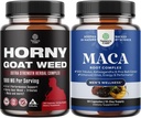 Bundle of Horny Goat Weed with Black Maca Root, Tongkat Ali, Saw Palmetto & Panax Ginseng Extract for Stamina & Energy and Black Maca Root with Sibirian Ginseng Ashwagandha - Pánské Wellness Dodatek