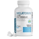 Bronson Melatonin 12 mg Fast Disold Nighttime Sleep Aid Support & Relaxation Support, 180 Peppermint Vegetarian Lozenges