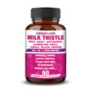 All- in-1 Nejvyšší potence Mléko Thistle NAC BeetRoot Artychoke Dandelion Root - Podpora zdraví jater, Čistá Detox & Opravy, Antioxidant, Plus TUDCA Cholin a Ginger - 90 Vegan Kapsle