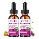 Liquid 2 Pack, 600mg Milk Thistle 80% Silymarin Extract & 250mg Dandelion Root Extract, Jaterní čistící detox a opravy Tučné jaterní vzorec, Vegan, Non- GMO a All- Natural