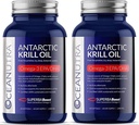 100% čistý krilový olej 1000MG 120- den Dodávka dvojité síly 56% Fosfolipidy Astaxanthin Udržitelný antarktický superbaboost Omega 3 EPA DHA Srdce mozku péče, Third- Party Testováno, No Fish Oil