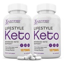 Odůvodněné laboratoře (2 Pack Lifestyle Keto pilulky 1275MG Nový a vylepšený vzorec obsahuje jablečný ocet extra panenský olivový olej Powder Green Tea Leaf 120 Kapsle