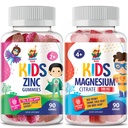 Magnesiové gumy pro děti a dospělé - 500mg a zinkové gumy pro děti a dospělé - Zinek Žvýkací guma pro imunitní podporu - Výkonný přírodní antioxidant Non- GMO doplněk pro děti Muži Dospělí.