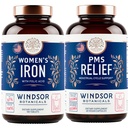 WINDSOR BOTANICALS Iron Supplement a PMS Relief Bundle pro ženy