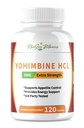 Yohimbin HCL Bark Extract Extra Strength Supplement 5mg x 120ct Kapsle Premium Fat Burner, Weight Loss, Appetite Control, Mužská podpora, Energie a další