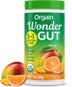 Orgain Organic Wonder Gut Fiber Supplement Powder, 5 in 1 Blend with 1 Billion Probiotics, Greens, Vitamin C, Adaptogens for Gut Health and Immunic Support, Non- GMO, Orange Mango, 7.05 oz