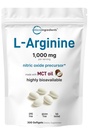 Micro Ingredients L- Arginin 1000mg with MCT Oil, 300 Softgels CLAS124; Nitric Oxide Precursor * for Men & Women CLAS124; Extra Strength Amino Acid Formule for Daily Wellness 124; Non- GMO, Gluten Free, No Soy