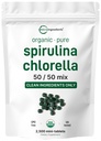 Mikro ingredience Organic Spirulina Chlorella Mini tablety, 2,500 Tablety (8 Měsíční dodávky)