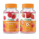 Lifeable Magnesium + Vitamin D 5000 IU, Gummies Bundle - Great Ochutnávání, Vitamin dodatek, Lepek zdarma, GMO zdarma, Žvýkací žlab