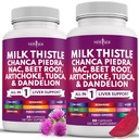 NEW AGE Mléko Thistle NAC Chanca Piedra Beet Root Artichod Dandelion Root Astragalus - Plus TUDCA & Ginger - 120 Počet