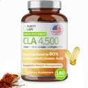 Labs čistoty CLA doplňky 4500MG - Non- GMO Safflower Oil - Podporuje energii, hubnutí, zdraví srdce a svalové zdraví - 180 Měkké gely