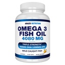 Arazo Nutrition Wild chycený Omega 3 Rybí olej - 60 měkkých gelů - 4,080mg High EPA 1200mg DHA 900mg Lemon Flavor Burless