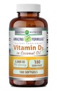 Úžasný vitamín D3 s doplňkem kokosového oleje CLAS124; 5000 IU per Serving CLAS124; 180 Softgels CLAS124; Non- GMO CLAS124; gluten Free CLAS124; Made in USA