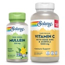 SOLARAY Vitamin C 1000mg a Mullein Leaf Wellness Bundle - Time Release Vitamin C dodatek a mullein Kapsle, Tradičně používané pro wellness podporu - Vegan, 60denní záruka, 275 / 100 VegCaps