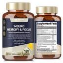 Totaria Brain doplňky pro paměť a zaměření, Brain Health s L- Tyrosin, Alpha GPC, Ginkgo Biloba, Bacopa Monnieri, Nootropní kognitivní podpora - Non- GMO, gluten zdarma (120 Counts)