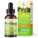 Děti DHA Omega 3 Kapky - mastné kyseliny Omega 3 6 9 pro mozek, imunitní sílu a vizi - Nutriční DHA pro děti pro zdravý nervový systém a podporu soustředění - Tekutý dodatek s EPA & ALA - 2 Fl Oz