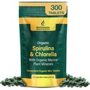 Biogenesis Organic Spirulina, Chlorella & Marine Plant Minerals - 300 Počet (200 mg)