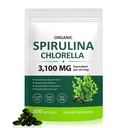 Spirulina Chlorella Kapsle, 17- in-1 Supergreens Směs bohaté na bílkoviny, chlorofyl, vitaminy, podporuje energii, imunitní & Gut zdraví, Easy Absorpce, 300 Softgels
