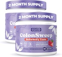 ColonSweep - Jahodové ochucené probiotické Psylium Husk Powder Colon Cleanser, 7.8 oz. Fiber Supplement Support for Gut Health - Cleating for Bloating Relief & Detox- 30 Servings (Pack of 2)