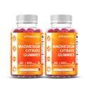 Vitamatic Magnesium Citrátové gumy 600 mg na servírování - 60 Počet - Podporuje zdravé relaxace, svalů, kostí a energie (balíček 2)