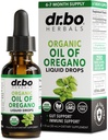 Oregano Oil Organic Liquid Drops - 6 Měsíční dodávky Organický olej oregano Drops Liquid Tincture Extract, Cleanse, Detox, Imunitní podpora, Divestious Gut Health - Čistý Vegan Non- GMO Bylinné tinktury 1 oz