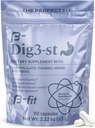 B-FIT Digestivní Bylinný dodatek - Zázvor kořenová, kurkuma, fenykl a Cuachalalalát - 60 Kapsle - 100% přírodní vzorec pro snadné trávení & Žaludek Comfort - Použití před jídlem