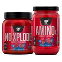 BSN Workout Bundle NO XPLODE Pre Workout Powder Blue Raz, 30 Servings AMINO X Muscle Recovery Intra Workout Podpora, Kofein Free Blue Raz, 30 Servings