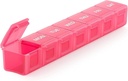 Sukuos Extra Velké týdenní Pill Pořadatel, 7 Daily Pill Box Pouzdro Artritida Friendly, Tisková tiskárna Kontejner s čirým lidem pro vitaminy, rybí oleje nebo doplňky (růžová)