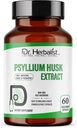 Dr. HERBALIST Psylium Husk Extract 1000mg Per Serving (Plantago Ovata Fiber Appendix) - 60 Veg Kapsle - Rychlá absorpce, Jemně na žaludku, Podporuje Digestion & Daily Fiber.