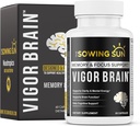 Vigor Brain Premium Nootropní dodatek - Koncentrace, Brain & Memory Support - Vyrobeno 40 unikátními nootropními složkami: DMAE, Choline, Fosfatidylserine, Bacopa Monnier & Huperzine A (1)