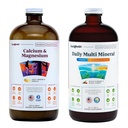 LIQUIDHEALTH vápník Magnesium Vitaminy & Daily Multi Minerals Liquid Supply Bundle pro dospělé - imunitní systém, Kostní a společná podpora, Zlepšit mobilitu, zvýšení energie - Vegan, Non- GMO, USA Made