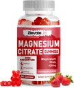 Glycinát hořečnatý Gummies 1000mg - Bezcukerný hořčík doplněk draselný s vitaminem D, B6, CoQ10 pro klidnou náladu a spánkovou podporu - 60 Jahodové gumy
