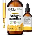 Divoké a organické Ashwagandha kapalné kapky - Calming Ashwagandha Root Extract for Relaxation - 1-Month Supply - Bylinné doplňky pro ženy a muže - Vegan, cukr & Alcohol-Free tinktura - 2 fl oz