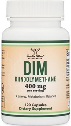 DIM Supplement for Women and Men (Diindolylmethane Estrogen Blocking Supplement, Hormonal Acne Treatment, Hormone Balance for Women) 400mg Servings, 200mg Per Capsule, 120 Capsules by Double Wood