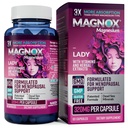 MAGNOX Lady Magnesium Dodatek 124; Menopauza a PMS Support Dodatek pro ženy 124; komplex hořčíku s vitamíny B6, B1, B12, D, zinek 124; high- Absorpce Dead Sea Organic Magnesium 124; 60 Kapsle