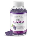 Železné gumy s vitaminem C pro dospělé a děti - Žvýkací doplněk železa pro anémie, Podpora červených krvinek, Energie, imunitní funkce, zdraví mozku, Max Absorpce, Grape Flavor, Vegan