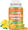 Vitamin B2 Gummies Riboflavin 400mg doplněk pro muže a ženy - Čistá hořčík, Ashwagandha, CoQ10, Omega 3, Vitamin B12 - Migréna Relief & Energy, Podpora nervového systému - Cukr zdarma, 60 Počet
