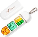 Toplive Travel Pill Organizátor, Přenosný Pill Kontejner Mini Daily Pill Organizátor, Malé Pill Případ Travel Medicine Organizátor Pocket Doplněk pro vitamíny Fish Oil Box, White Grey