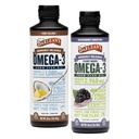 Barlean Omega 3 Liquid Supplement Bundle, BlackBerry Smoothie Flax Seed Oil a Piña Colada Fish Oil doplňky Set, 16 oz