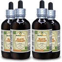 Černý rybíz (Ribes nigrum) Tinktura, sušený listí tekutý extrakt (značka: HerbalTerra, Proudly Made in USA) 4x4 fl.oz (4x120 ml)