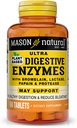 Mason Natural Plant- Based Ultra Digestive Enzymy, s Bromelain, Lactase & Papain, podporuje Digestion & Bloating Relief, 60 Kapsle, balení po 3